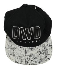 Čierno-biela plátenná šiltovka s 3D písmenky C&A