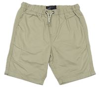 Béžovošedé plátěné kraťasy Next