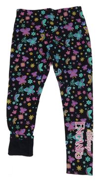 Čierne teplákové zateplené legíny s motýlikmi a nápisem - Encanto PRIMARK