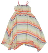 Farebné pruhované šifónové letné šaty H&M
