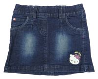 Tmavomodrá rifľová elastická sukňa s Hello Kitty Sanrio