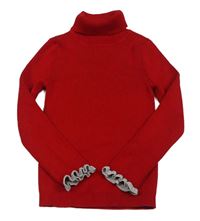 Červený rebrovaný svetrový rolák Primark