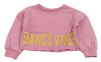 Ružová crop mikina s nápisom Matalan