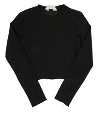 Čierne trblietavé crop tričko H&M