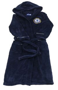 Tmavomodrý chlpatý futbalový župan s kapucí - Chelsea FC