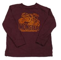 Vínové triko s monster truckem Next