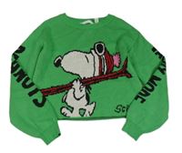 Zelený crop sveter so Snoopym H&M