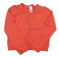 Jahodový propínací svetr s květinou C&A