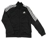 Černá sportovní propínací mikina s logem Adidas