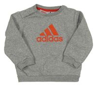 Šedá melírovaná mikina s logem Adidas