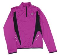 Fuchsiovo-čierna športová mikina