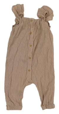 Pudrový mušelínový kalhotový overal s volánky H&M