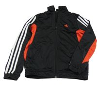 Černo-červená sportovní propínací mikina s logem Adidas