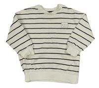 Bielo-čierna pruhovaná mikina s nápisom F&F