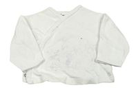 Bílé zavinovací triko se slonem a kuřetem