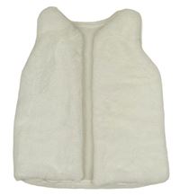 Biela kožušinová podšitá vesta