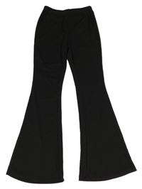 Čierne rebrované flare legíny