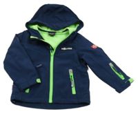 Tmavomodrá softshellová funkční bunda s kapucí TrollKids