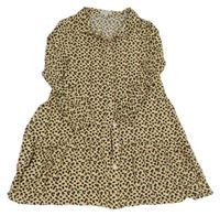 Béžové ľahké prepínaci košeľové šaty s leopardím vzorom Tom Tailor