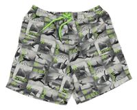 Sivé plážové kraťasy so žralokmi Y.F.K.