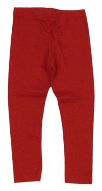 Červeno-trblietavé pruhované legíny Dunnes