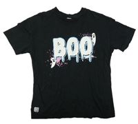 Čierne tričko s nápisom a duchy Primark