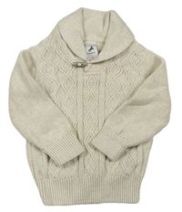 Smotanový vzorovaný sveter s golierom C&A