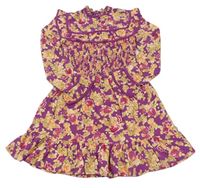 Fialovo-farebné kvetované ľahké šaty River Island