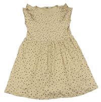 Béžové rebrované vzorované šaty H&M