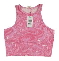 Ružový vzorovaný crop top Matalan