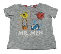 Sivé melírované pletené tričko s Mr. Men Next