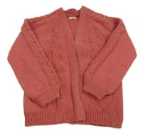 Cihlový vzorovaný svetrový cardigan F&F