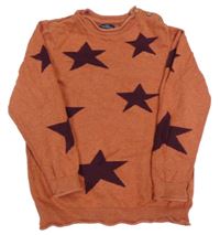 Tehlový ľahký sveter s hviezdami Next