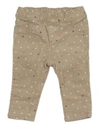 Béžové vzorované elastické manšestráky H&M