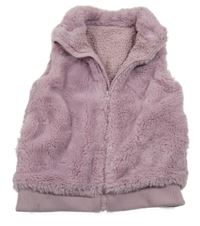 Pudrově fialová kožušinová zateplená vesta Dunnes