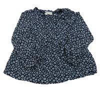 Tmavomodro-modrá květovaná lehká tunika Tom Tailor