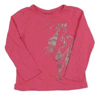 Ružové tričko s koněm blue seven