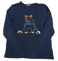 Tmavomodré tričko s medvěďom