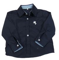 Tmavomodrá košeľa s výšivkou