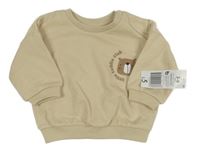 Nové - smotanová mikina s medvěďom Matalan