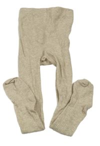 Béžové melírované žebrované punčocháče H&M