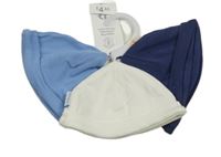 Nové - 3x čepice - modrá + tmavomodrá + bílá F&F