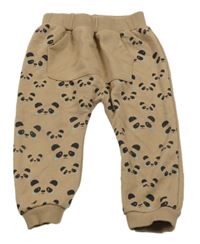 Hnedé tepláky s pandami