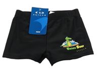 Nové - čierne nohavičkové plavky s krokodílom