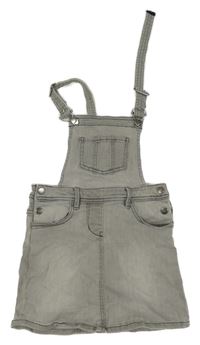 Sivé na traké rifľové šaty s vreckami