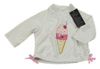 Nové - biele bodkovaná é UV tričko so zmrzlinou F&F