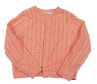 Lososový perforovaný propínací svetr M&S