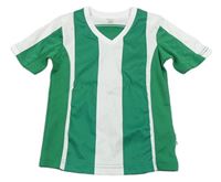 Zeleno-biele pruhované športové tričko