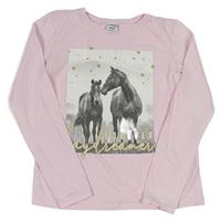 Ružové tričko s koňmi Page