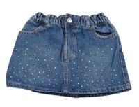 Modrá rifľová sukňa s kamienkami M&S